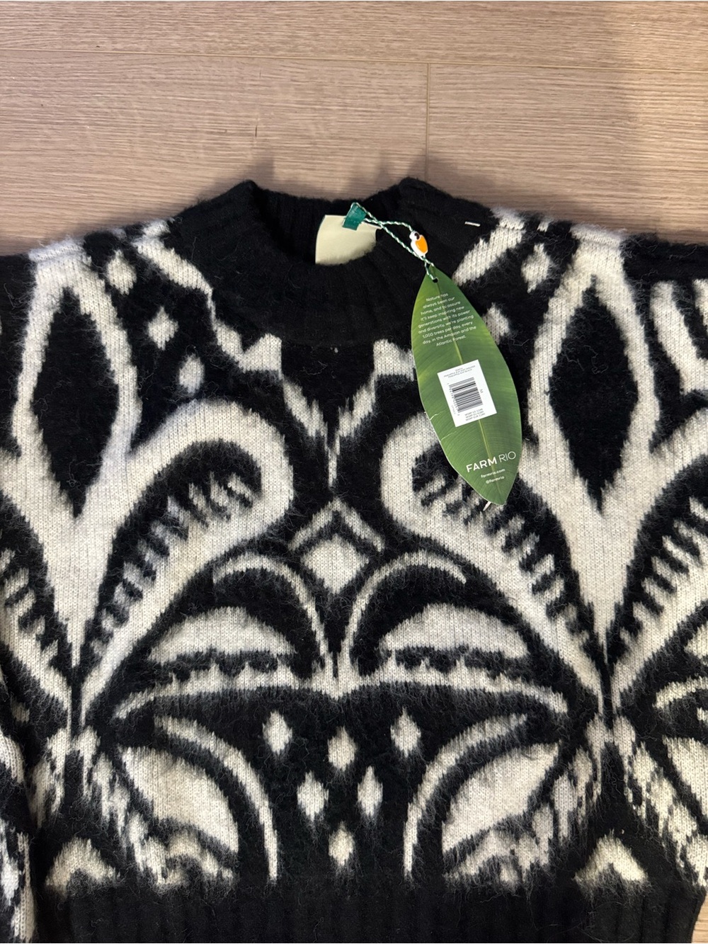 NWT Farm Rio Patterned Crewneck Sweater - Picture 2 of 2